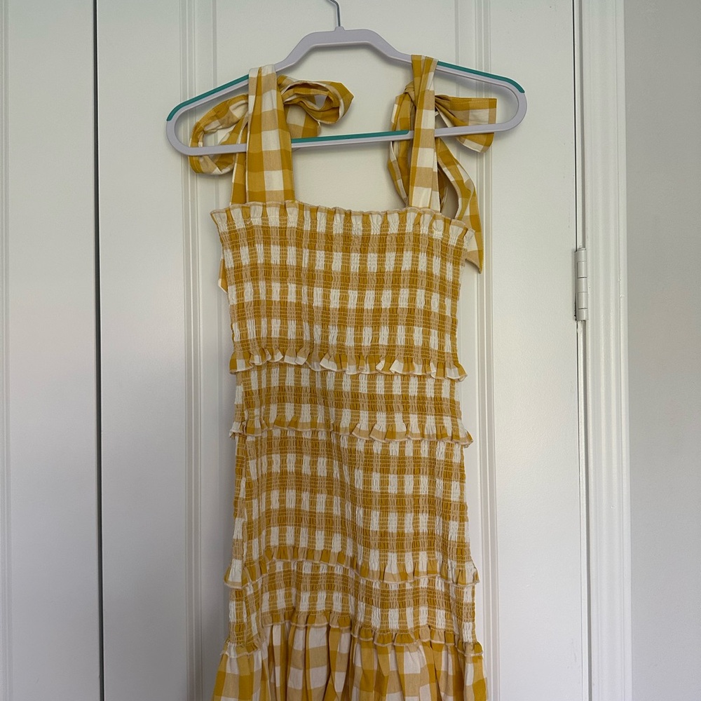 Yellow and White Gingham Dress